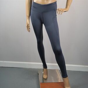FitsT4 High Waisted Yoga Legging Gray Workout Pants Phone Pockets Womens Sz M